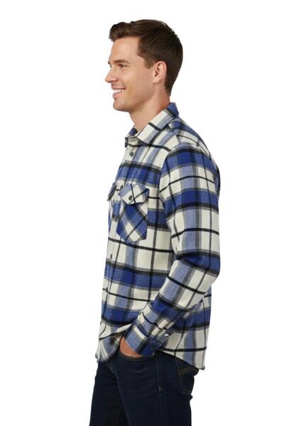 wolente Men's Winter Double Pocket Hooded Lumberjack Shirt Bgl-St04930