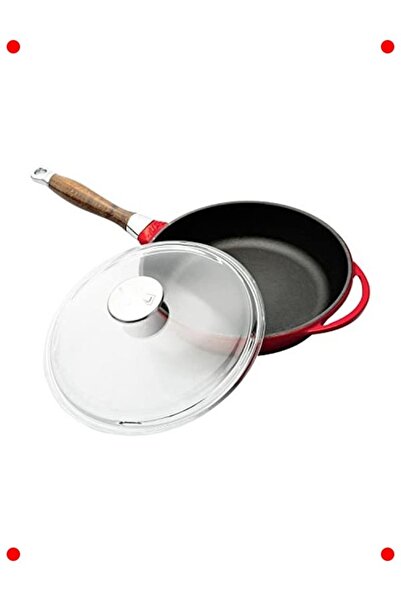 markentegra Wooden Handle 24cm Round Cast Iron Griddle