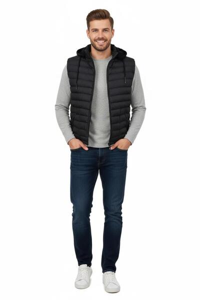 DYNAMO Men's Large Size Hooded Sports Vest 5001 Bgl-St04896