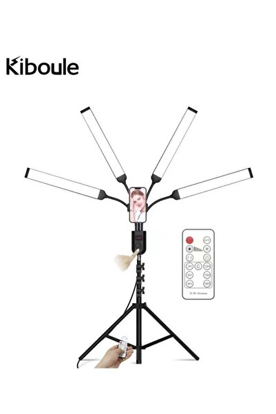 Kiboule مصباح فيديو LED مرن بأربعة أذرع، 3000 كلفن/4000 كلفن/6000 كلفن، ثنائي اللون، قابل للتعتيم