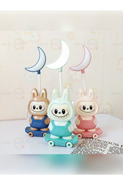 MAİN SHOP Sevimli Labubu Kaykay Tasarımlı Çocuk ve Çalışma Masası Lambası, US...