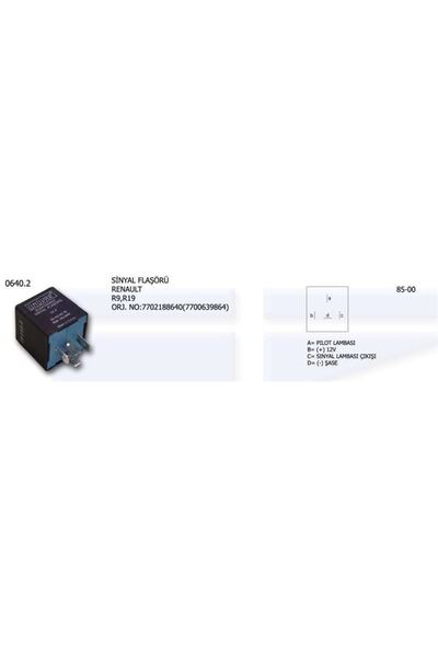 ÜNÜVAR SİNYAL FLAŞÖRÜ RENAULT R9/R19 7702188640 (770639864)