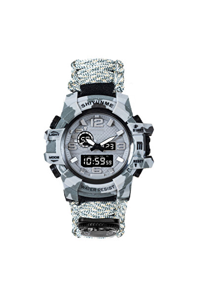 shiyunmei Lifeline dual display electronic watch, field emergency flint whistle compass, men's sports watch