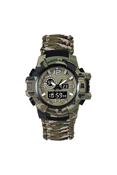 shiyunmei Lifeline dual display electronic watch, field emergency flint whistle compass, men's sports watch