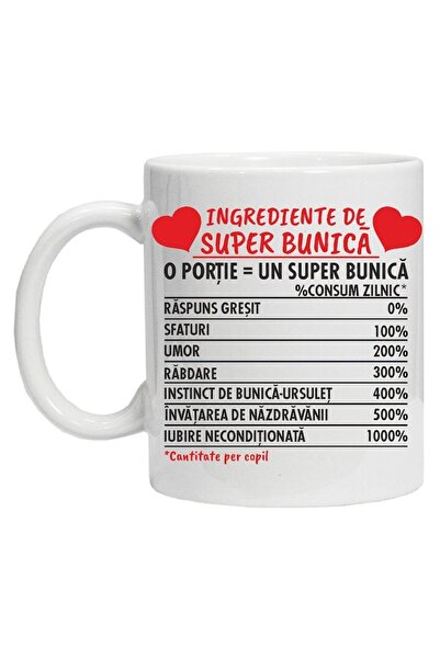 CRD PRINT Personalized mug "Ingredients of super...", grandma, CRD PRINT, 330ml, white