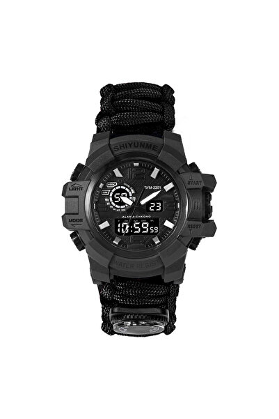 shiyunmei Lifeline dual display electronic watch, field emergency flint whistle compass, men's sports watch