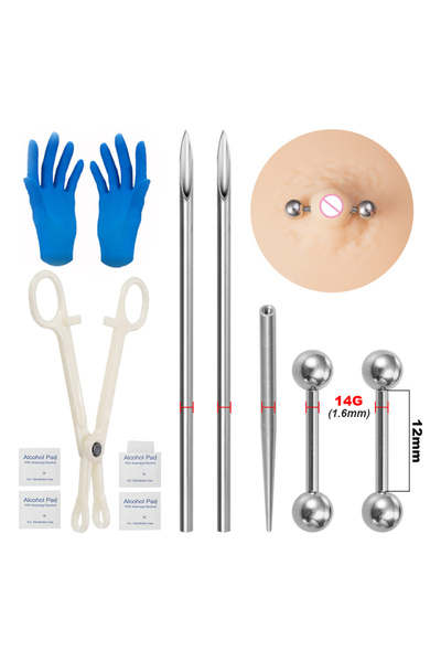 Choice OT14045-3MX Body Piercing Kit Surgical Steel Threaded Taper Pin Needle...