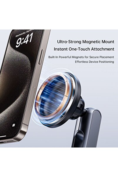 Generic Vacuum Magnetic Car Phone Holder 360 Rotation Foldable Dashboard Mount Aluminum 4 to 8 Inch Mobile