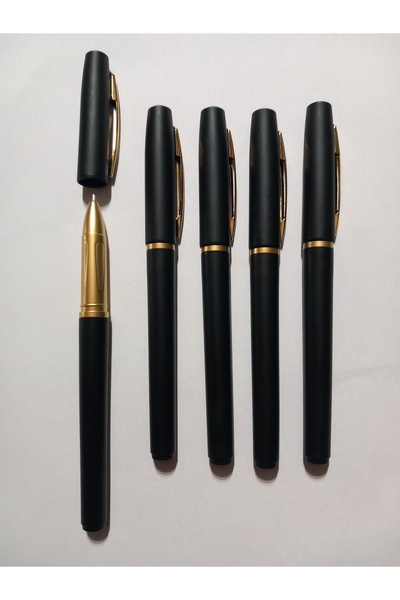 Fashion Johny Elegant Black and Gold Gel Pens - Fine Tip