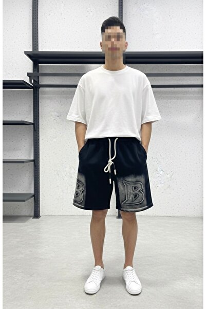 VAIA Luxury washed men's cotton shorts, oversized.