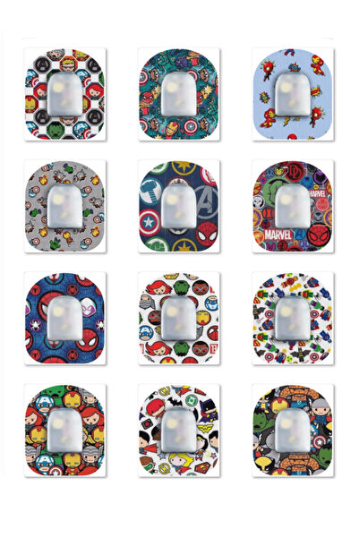 Dia BandTR Avengers - Omnipod Koruyucu Bant 12'li Paket