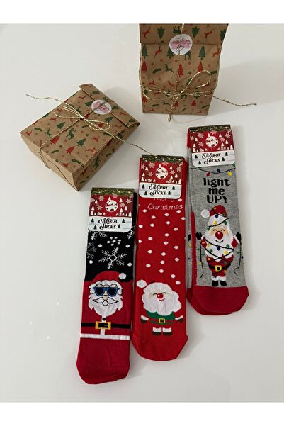 MIROX SOCKS Hediye Paketli Noel Çorabı 3'lü