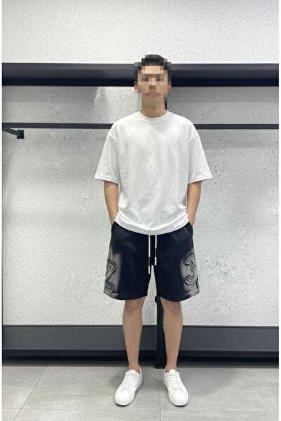 VAIA Luxury washed men's cotton shorts, oversized.