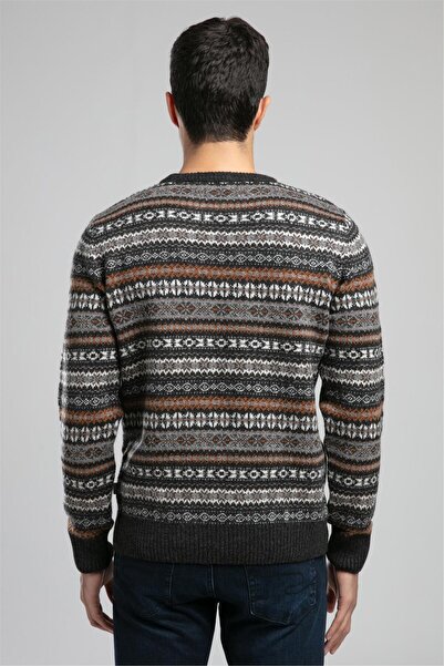 Lee Cooper Adriel Men's O-Neck Sweater Anthracite-Saffron Patterned