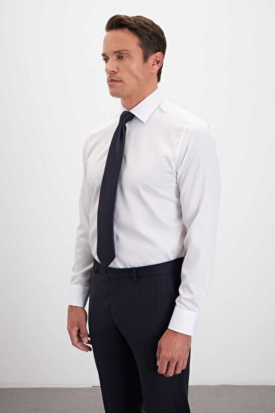 Paşahan No Ironing Required 100% Cotton Non Iron Classic Collar Satin Men's Shirt