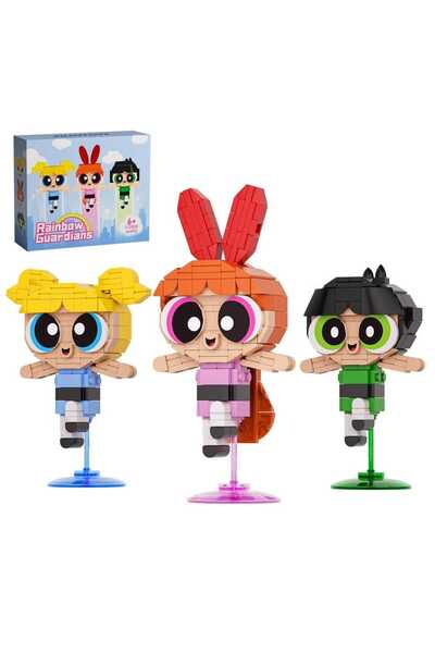 ZILINTOYS Jucarie set de construcție 3 în 1 Power Girls: Bubbles, Blossom,Buttercup