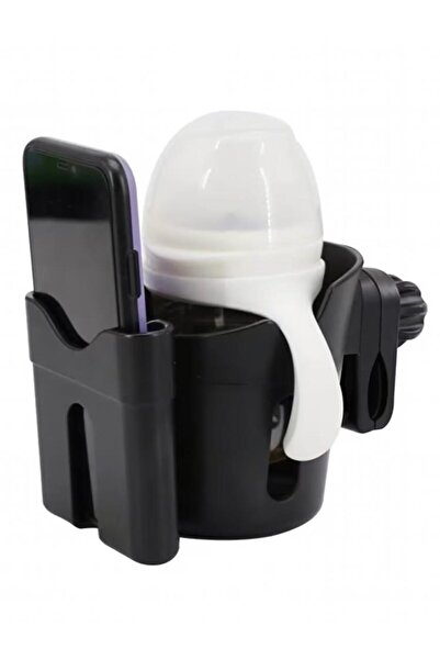 Babyjem İkisi Bir Arada Bardak Ve Telefon Tutacağı - Siyah Standart