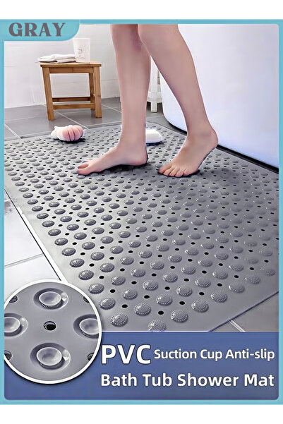 Generic Bathtub non-slip mat with suction cups and drainage holes, soft and m...