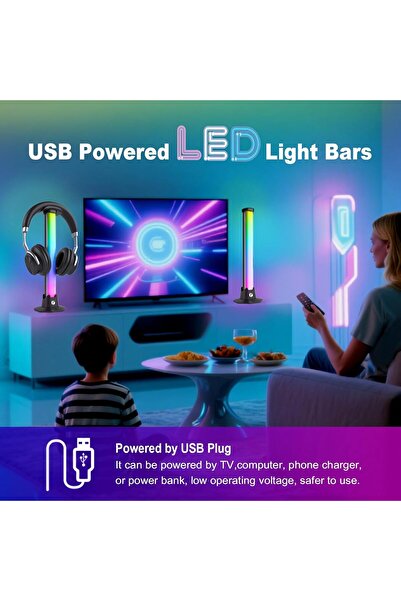 VCOM LED Light Bars, 2PCS Smart RGB Light Bar TV Backlight, 27cm