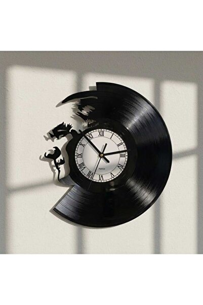 Handmade Atatürk Siluetli Vinil Plak Duvar Saati – El Yapımı & Geri Dönüşüm Tasarım