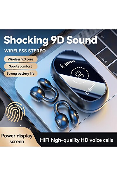 Generico Open-Ear Wireless Headphones Bluetooth Clip On Mini Earbuds Charging Case Ear Buds Sports Bone Condu