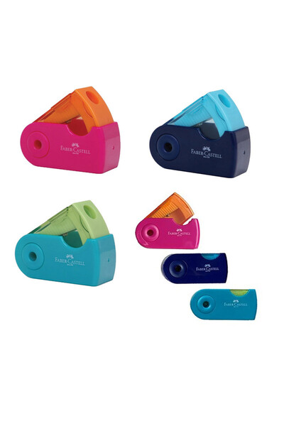 Faber Castell غلاف مبراة مع أسطوانة - ألوان عصرية