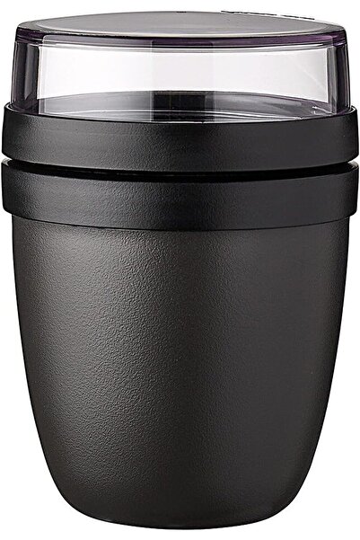 Mepal Lunchpot Ellipse Mini – Yoghurt & Muesli Cup, 300 ml + 120 ml – Nordic Black