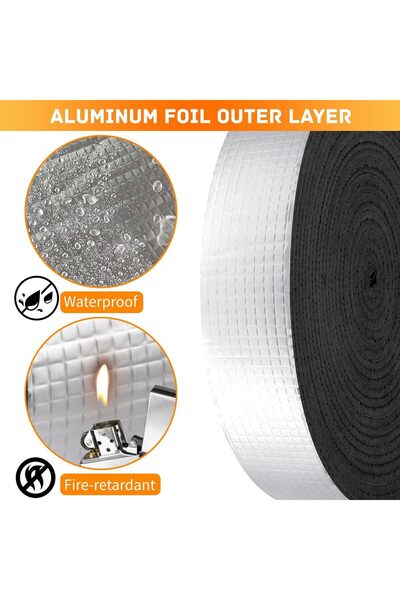 NALACAL Pipe Insulation Wrap, 32.8 Ft Foam & Foil, Adhesive, 2 Inch Wide (2 Pack)