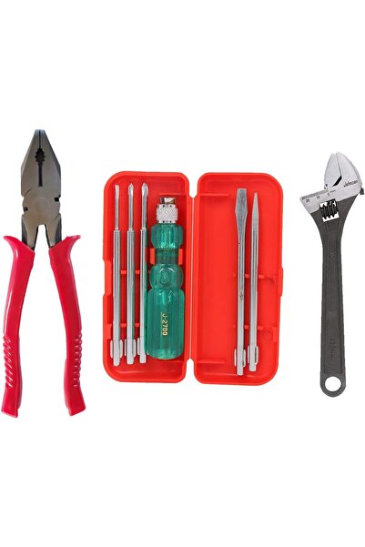 Suzec مجموعة جونسون الأساسية للمنزل: كماشة مركبة، مفك براغي (5 قطع)، ومفتاح ر...