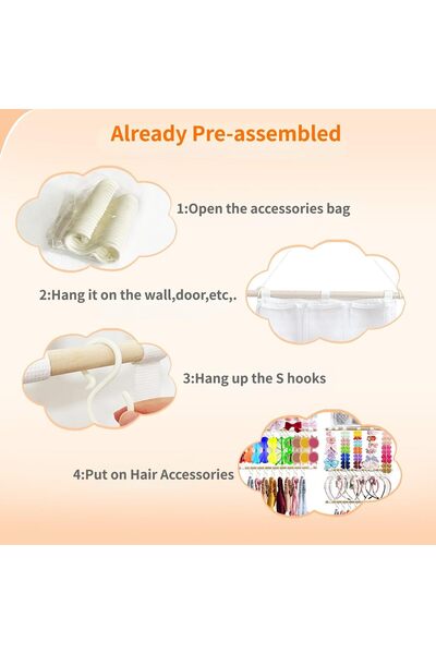 Generic DDMA Headband & Bows Organizer for Baby Girls - Hanging Hair Accessory Holder