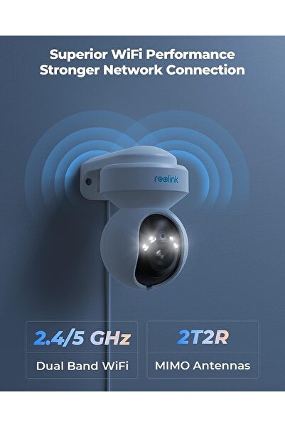 ReoLink كاميرا E1 خارجية PTZ Wi-Fi بدقة 5 ميجابكسل، تكبير بصري 3x، تتبع تلقائ...
