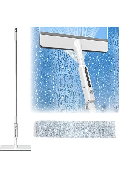 KASTWAVE ممسحة نوافذ مع بخاخ، رذاذ مزدوج الجانب، مقبض تلسكوبي و3 وسادات