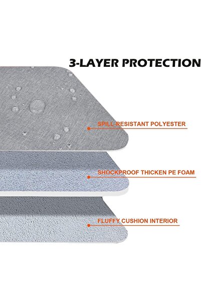 TERRIFI 15.6-inch Laptop Sleeve, Waterproof Polyester, Padded, Gray