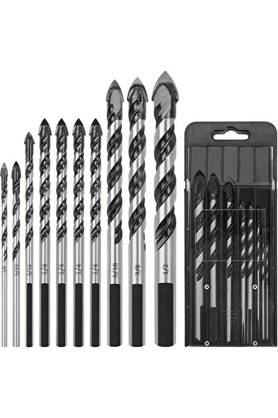 NALACAL مجموعة مثقاب كربيد البناء من 10 قطع للخرسانة والبلاط والطوب والخشب