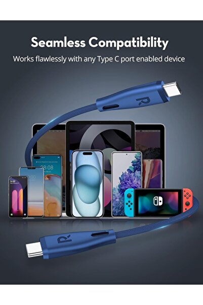 RavPower 60W Type-C to Type-C Cable, 1.20-Meter, Teal