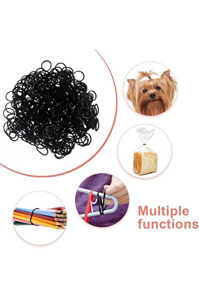 Generic 500 Small Black Seamless Elastic Hair Ties for Babies, Girls & Women