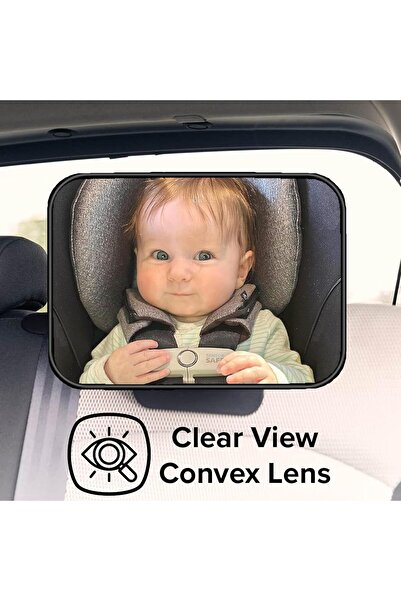 Generic Baby Car Mirror for Rear-Facing Seats - Zbzoalp, Shatterproof, Fully Adjustable, Black (9.3 x 6 in)