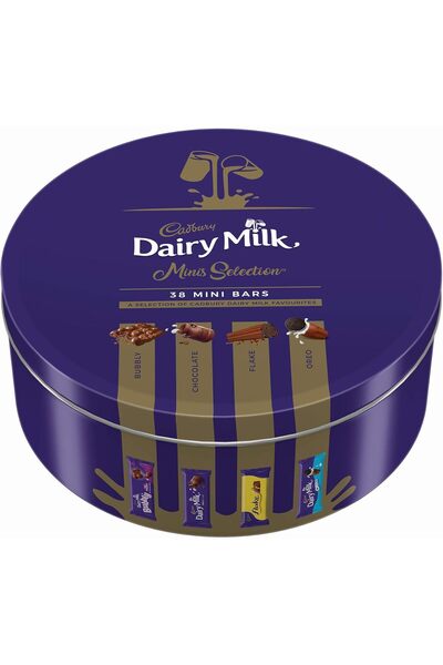 Cadbury علبة شوكولاتة بالحليب متنوعة (عادية، فوارة، رقائق، أوريو)، 500 غرام