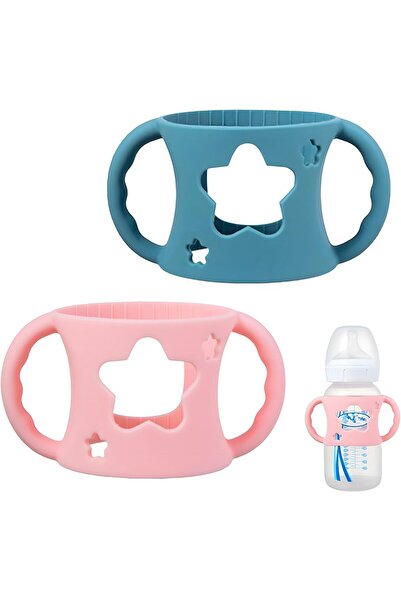 KASTWAVE مقبضان لزجاجات الأطفال ذات العنق العريض، مصنوعان من السيليكون الناعم...