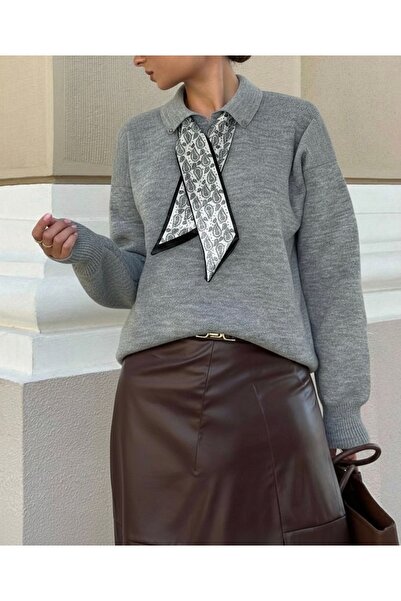 NEWCO Светр з коміром-поло і шарфом