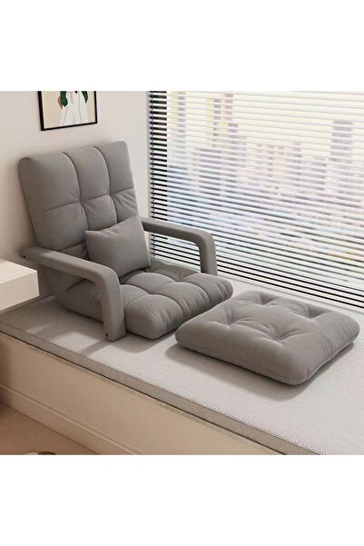 Aralifes Folding Floor Chair with Armrest Adjustable 6 Position Padded Indoor Chaise Lounger Sofa