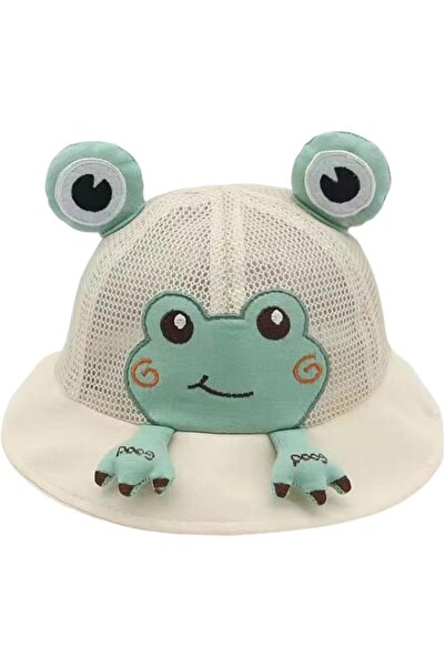 SWIUKPHE قبعة شمس واسعة الحواف - قبعة دلو قابلة للطي من القطن بتصميم ضفدع للأ...