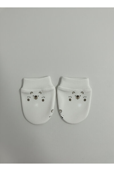 Messido 100% Cotton 2-Piece Glove Set - Mustard / Teddy Bear