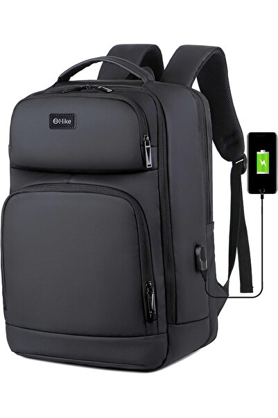 HIKE Premium Expandable Water-Resistant Laptop Backpack with Built-in USB Port & Separate Laptop Com