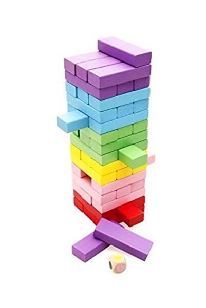 Generic 48-piece wooden stacking blocks, 10.9 inches in size