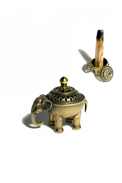 Meshuchi Pirinç Fil Figürlü Palo Santo & Geri Akış Sandık - Tütsülük