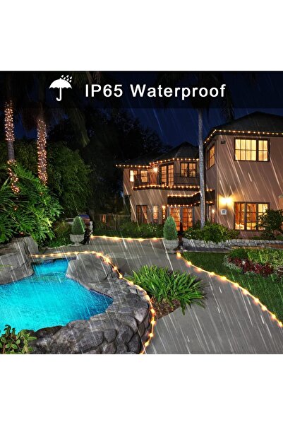 Goodern Christmas Solar Rope Lights Waterproof 12M 100 LED - Warm White