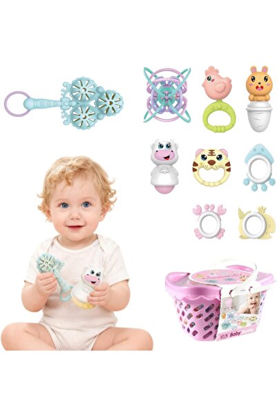 Generic مجموعة خشخيشة وعضاضة للأطفال من عمر 0 إلى 12 شهرًا، خالية من مادة BPA...