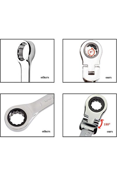 genernic TR TOOLROCK 12pcs Flex-Head Ratcheting Wrench Set 8-19mm (Metric)