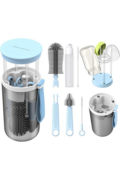 Generic مجموعة فرشاة زجاجات السفر من TechoEcho للأطفال - فرشاة سيليكون قابلة ...